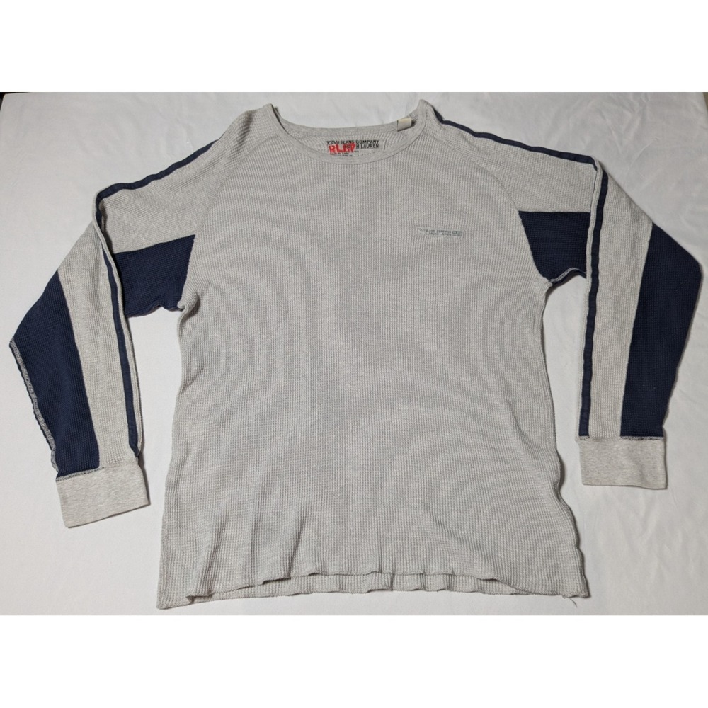 VTG POLO JEANS CO RALPH LAUREN Military Surplus Gray Thermal Shirt - Men 2XL - Picture 13 of 16